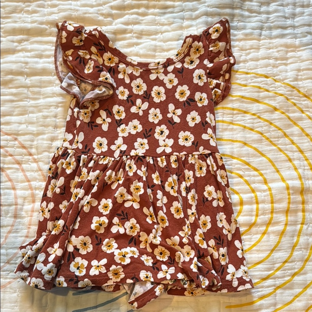 Little Sleepies Mocha Blossom Twirl Onesie